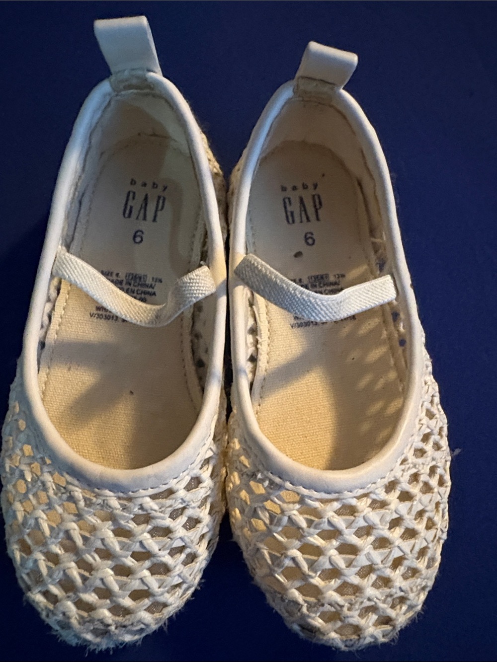 GAP Cream Woven Mary Jane Baby Shoes